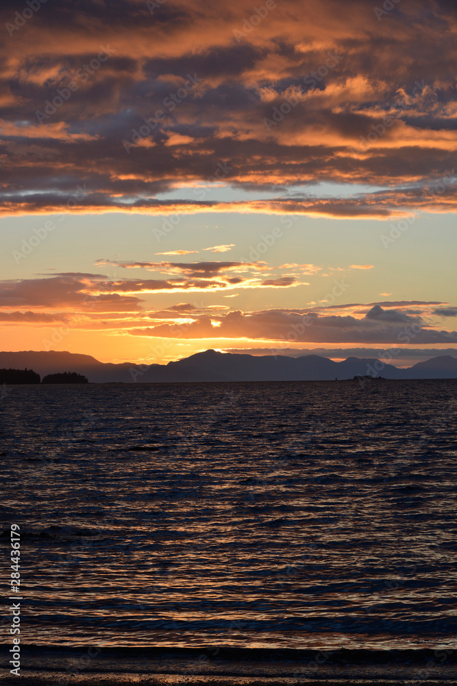 USA, Alaska, Ketchikan sunset.