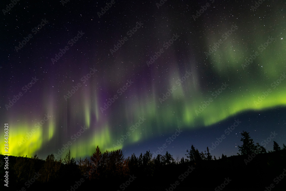 USA, Alaska, Aurora borealis and stars. Credit as: Don Paulson / Jaynes Gallery / DanitaDelimont.com