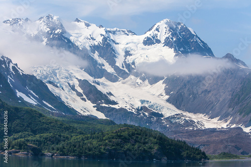 South central Alaska, Kenai Fjords National Park. Glaciers and Mountains on the Northwestern Fjord.