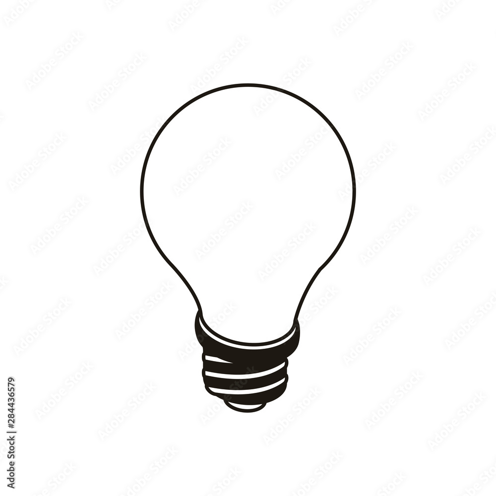 silhouette of light bulb in white background silhouette of light bulb in white background