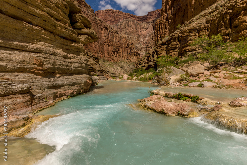 Havasu Creek. Mineral colored Water. Grand Canyon. Arizona. USA.