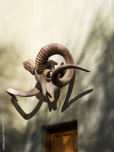 USA, Arizona, Old Scotsdale, Sculpture of Rams Head photo