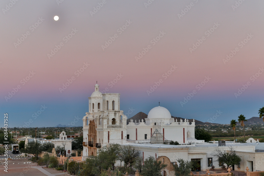 Mission San Xavier del Bac at dawn