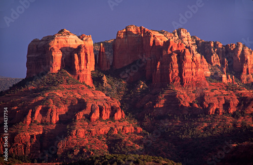 North America  USA  Arizona  Sedona. Cathedral Rock at sunset.