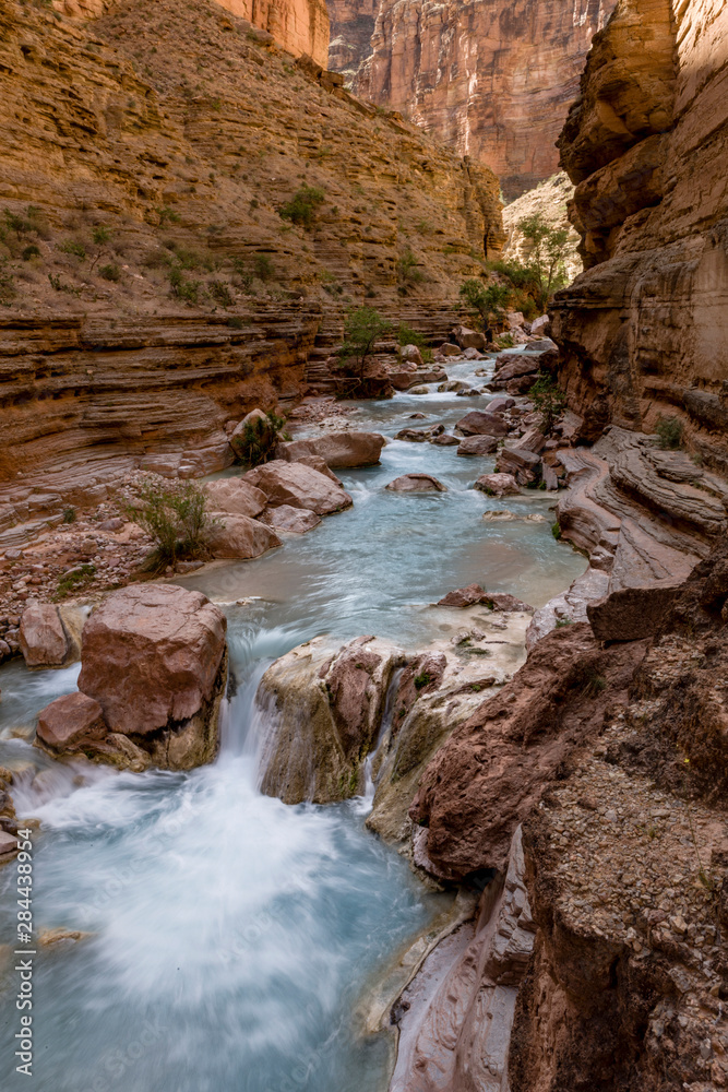 Havasu Creek. Mineral colored Water. Grand Canyon. Arizona. USA.
