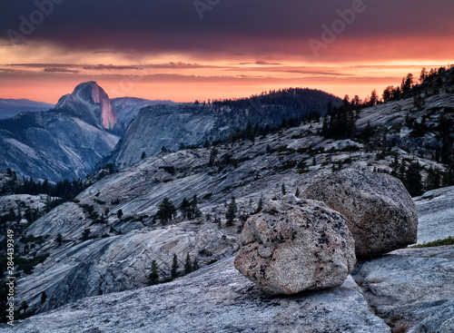 USA, California, Yosemite National Park. Sunset light on Half Dome from Olmsted Point photo