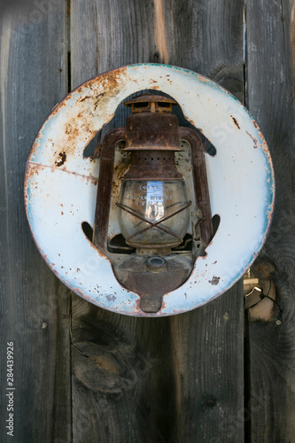 Randsberg, California, USA. Living ghost town. Antique oil lamp.