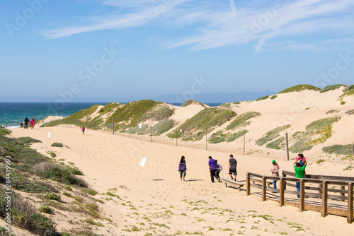USA, California, Oso Flaco State Park, part of Oceano Dunes SVRA (State Vehicular Recreation Area) Path gives access to San Luis Bay, Pacific Ocean photo