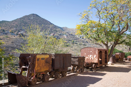 AZ, Arizona, Jerome, Jerome State Historic Park, devoted to the mining history of the area, old mining cars photo