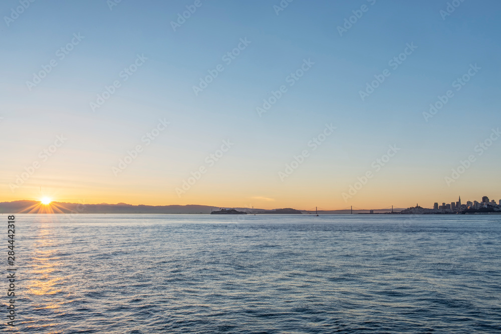 USA, California, San Francisco, City Skyline at Sunrise