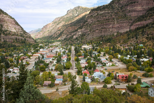 USA, Colorado, Ouray. Overview of town. Colorado 