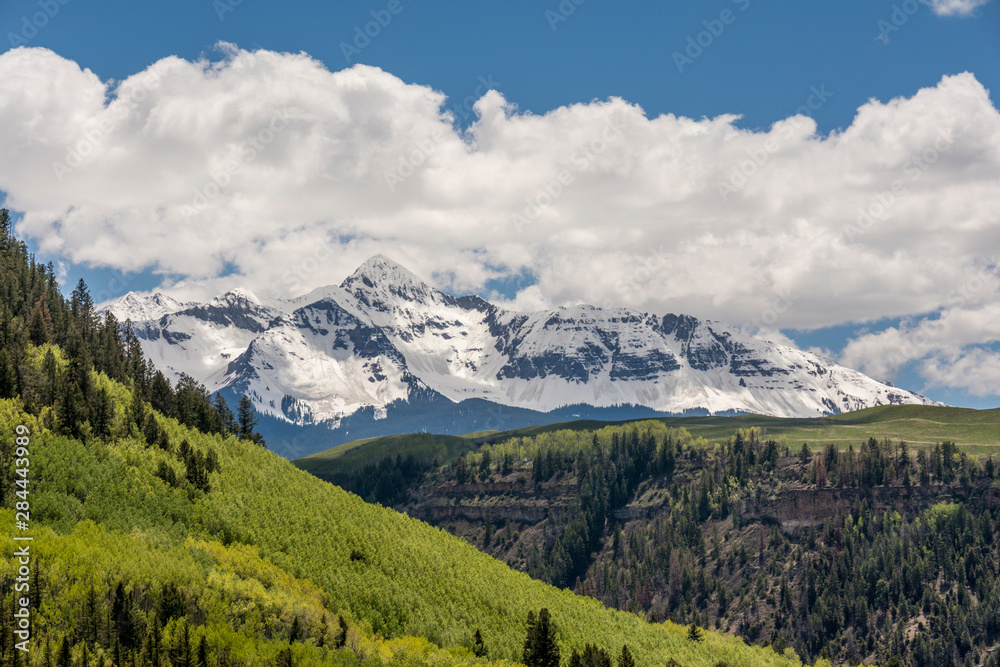 Snow capped Mount Wilson in the spring