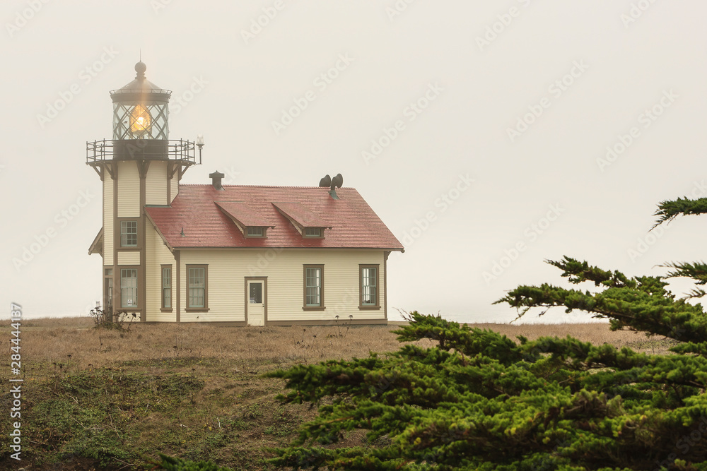 Point Cabrillo Lighthouse and Marine Preserve, near Mendocino Northern California Coast, USA