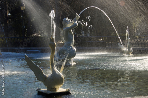 USA, Georgia, Savannah, Forsythe Park fountain photo