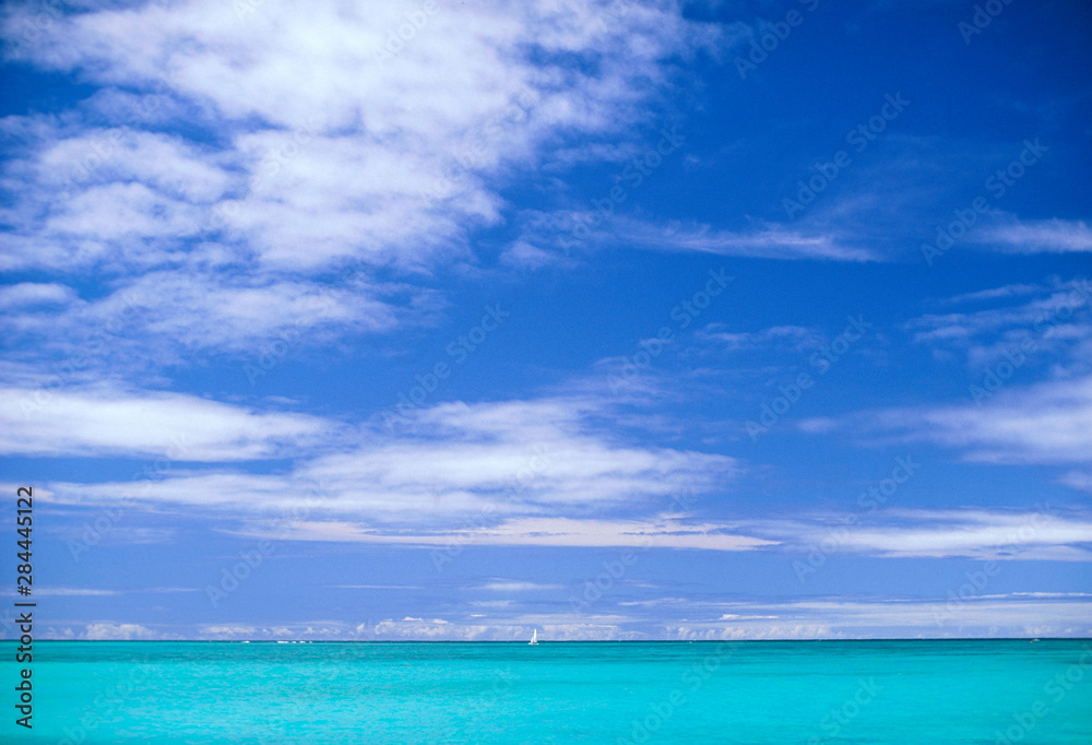 USA, Hawaii. Sail boat in crystal blue water USA, Hawaii. Sail boat in crystal blue water