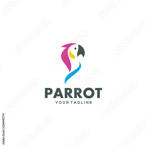 Parrot Logo Design Vector Stock