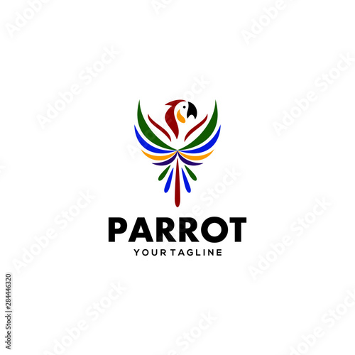 Parrot Logo Design Vector Stock