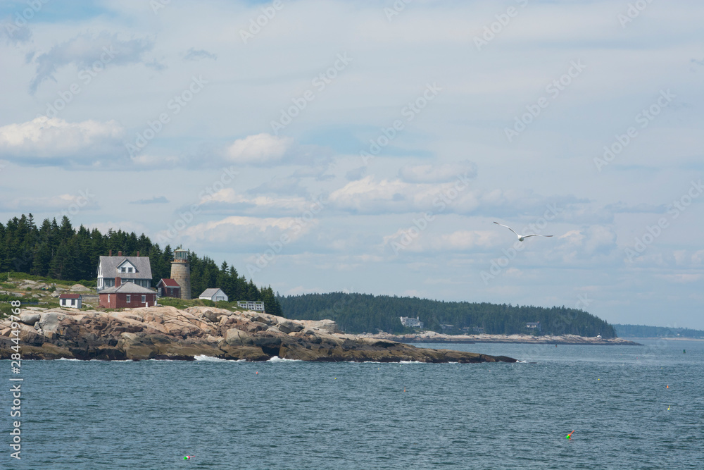 Maine, Rockland/St Penobscot Bay. Historic Whitehead Lighthouse