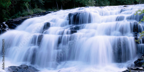 USA  Michigan  Ottawa National Forest  Wide cascade of Bond Falls on the Ontonagon River.