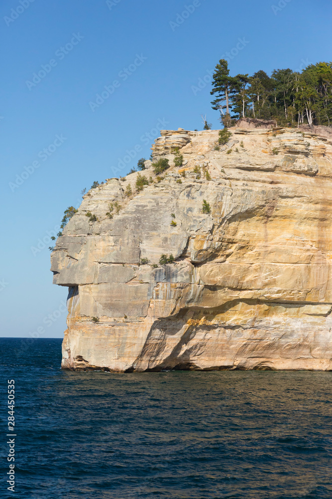 Michigan, Upper Peninsula, Pictured Rocks National Lakeshore, Indian Head rock formation