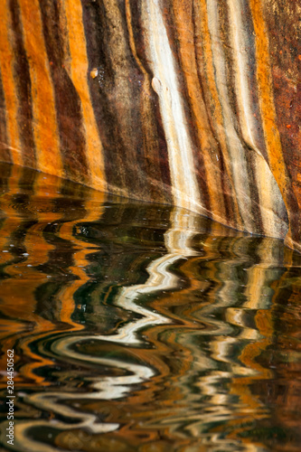 Usa  Michigan. Mineral seep wall detail along shore of Lake Superior  Pictured Rocks National Lakeshore.
