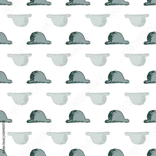 Working men abstract concept illustration, seamless repeat pattern. Doodle cute style on white background. For blogs, web, editorial and print. Daily routine, businessman, employee, lifestyle, retired