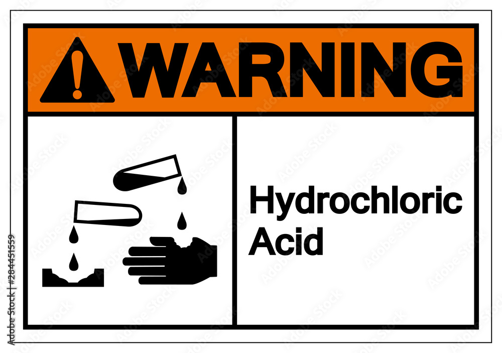 Warning Hydrochloric Acid Symbol Sign ,Vector Illustration, Isolate On ...