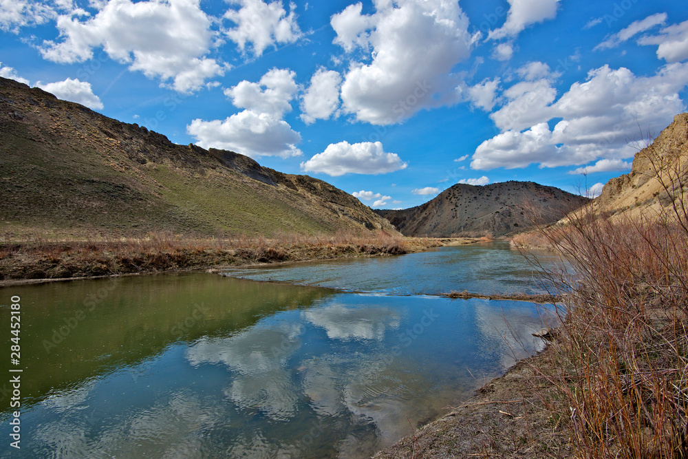 The California Trail had to cross the Humboldt River in several spots, including here at the First Crossing of Carlin Canyon in Nevada.