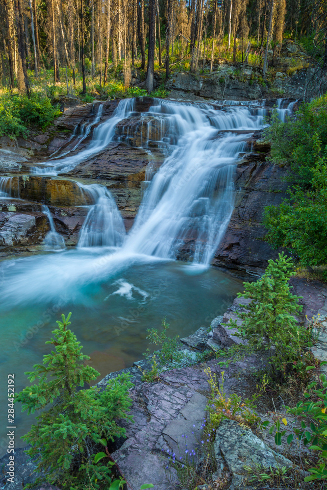 USA, Montana, Glacier National Park. Virginia Creek waterfall. Credit as: Cathy & Gordon Illg / Jaynes Gallery / DanitaDelimont.com