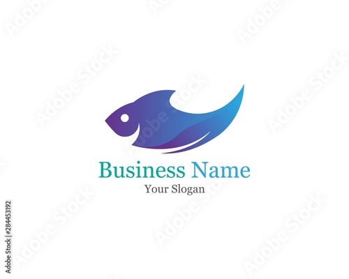 Fish icon logo template Creative vector symbol of fishing club
