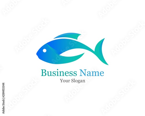 Fish icon logo template Creative vector symbol of fishing club