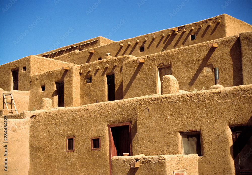 USA, New Mexico, Pueblo de Taos. The buildings at Pueblo de Taos Indian