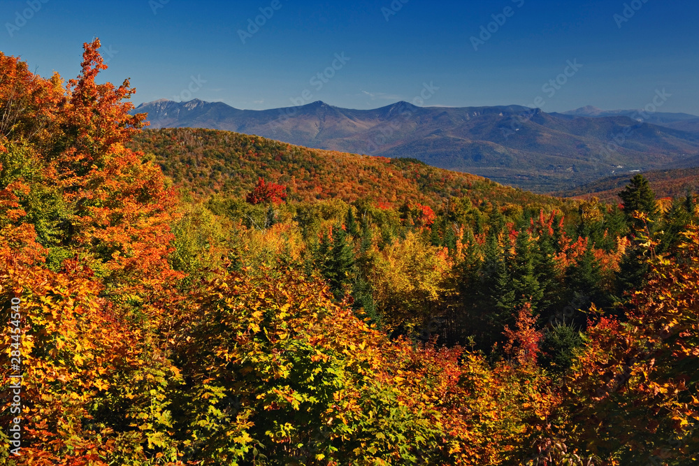 Southern Appalachian Mountains in full autumn splendor, from Blue Ridge Parkway, near Grandfather Mountain, North Carolina
