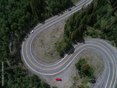 Bild auf Leinwand Switchback on a highway in Colorado