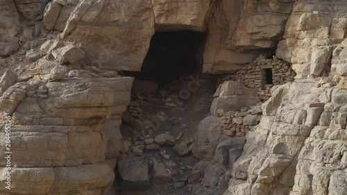 Man Leaves Cave in Middle East 4K