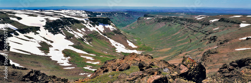 USA, Oregon, Steens Mountain. Summer comes late to the Donner & Blitzen Gorge at Steens Mountain in southeast Oregon. photo