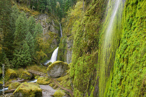 USA, Oregon, Columbia River Gorge. View of Wahclella Falls.  photo