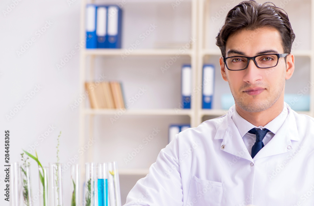 Biotechnology scientist chemist working in lab Biotechnology scientist chemist working in lab