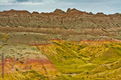 Colorful hills, Badlands Loop Road, Badlands National Park, South Dakota, USA