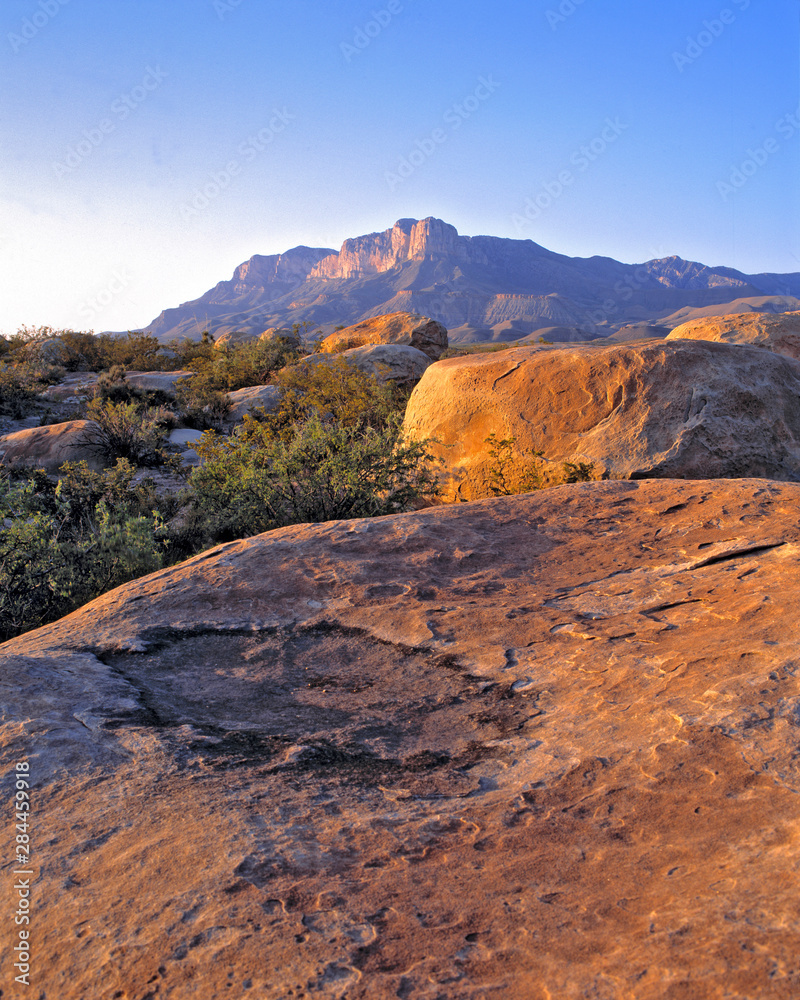 Guadelupe Mountains NP. The sculpted landscape beneath Guadelupe Mountains NP in Texas is dominated by El Capitan Peak