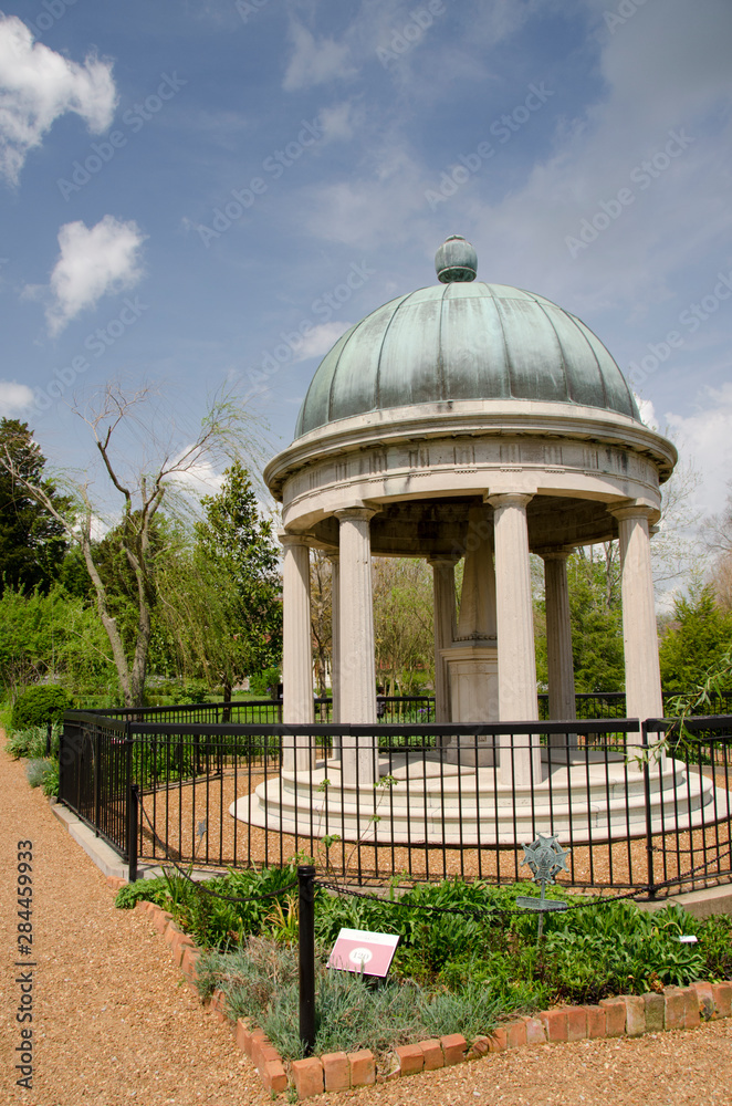 Tennessee, Nashville. The Hermitage, historic home and plantation of president Andrew Jackson. National Historic Landmark. Plantation garden, Jackson's Tomb.