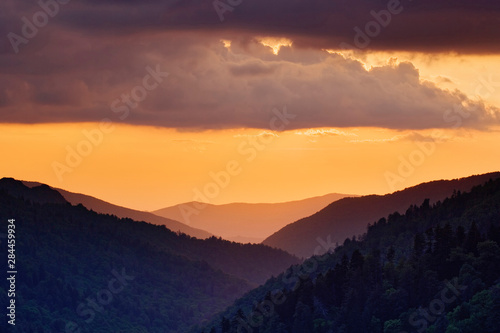 Sunset from Morton Overlook  Great Smoky Mountains National Park  TN