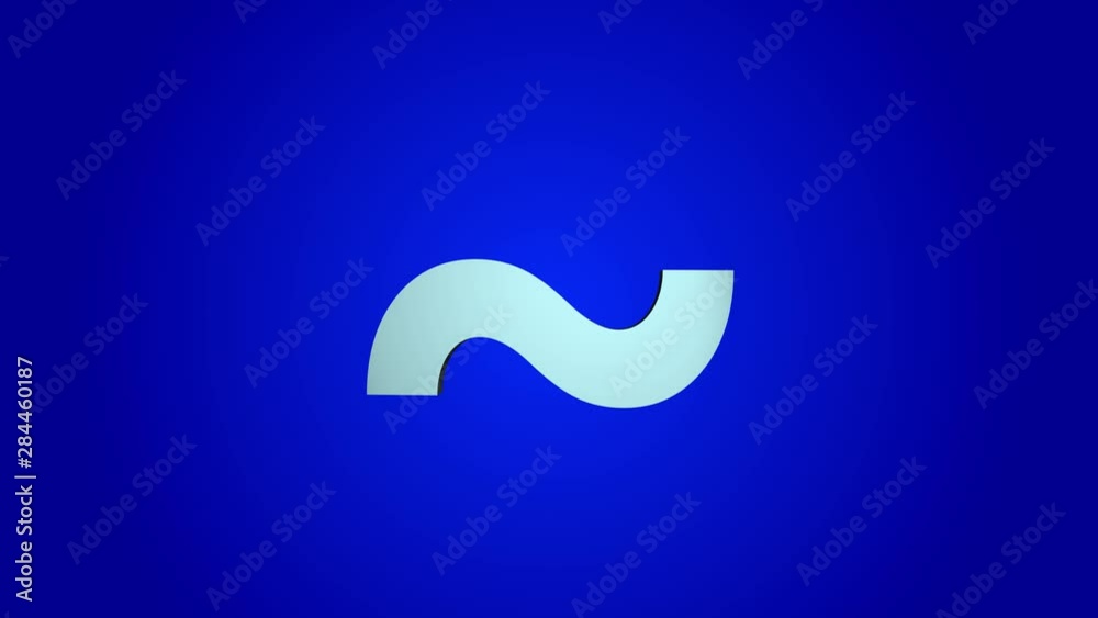 Tilda symbol 3D animation on blue background Tilda symbol 3D animation on blue background