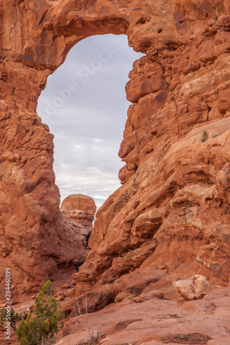 USA, Utah, Moab, Arches National Park. Entrance to the grotto