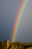 USA, Oregon, Bend. All colors of the rainbow are shown against a stormy sky in Bend, Oregon.