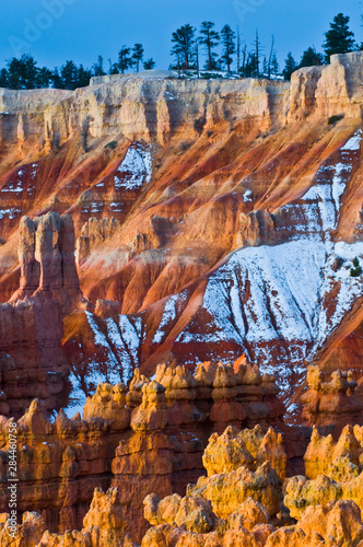 USA, Utah. Snowy hoodoo formations in Bryce Canyon National Park. Credit as: Nancy Rotenberg / Jaynes Gallery / DanitaDelimont.com
