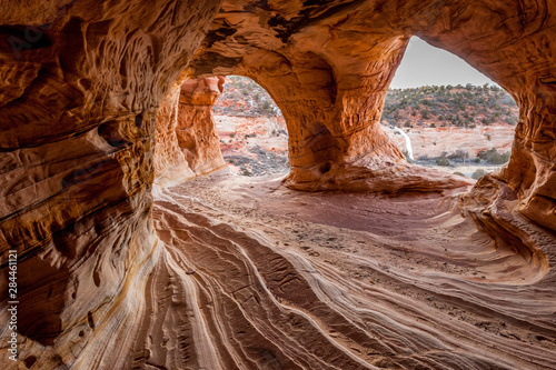 Moqui Cavern, Sandstone erosion cave, near Kanab, Utah