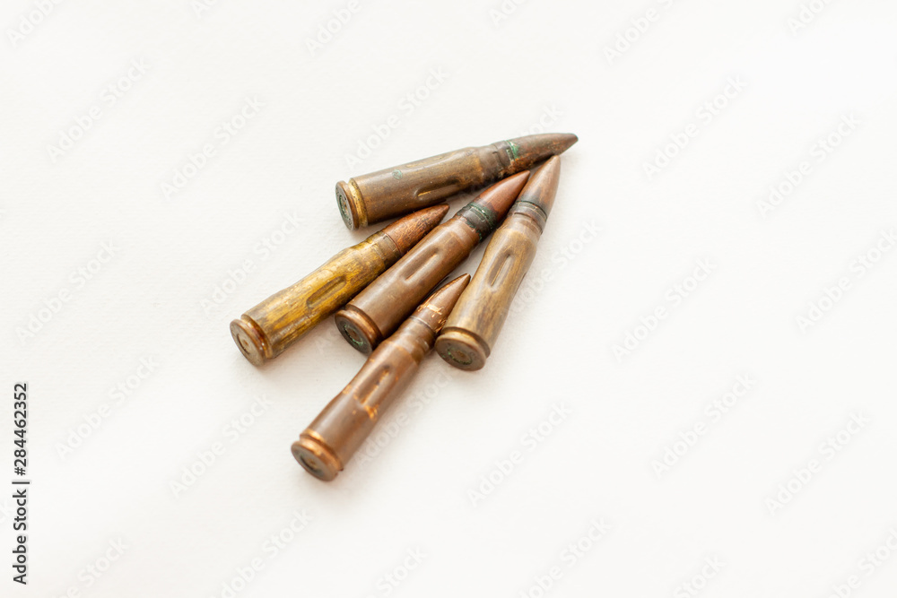 ammunition for firearms on a white background ammunition for firearms on a white background