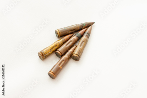 ammunition for firearms on a white background