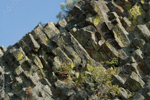 US: WAshington, Columbia River Basin, geology east of Chief Joseph's Dam, columnar basaltic rock photo